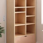 مكتبة طولية بتصميم عصري مع درج في الاسفل Q